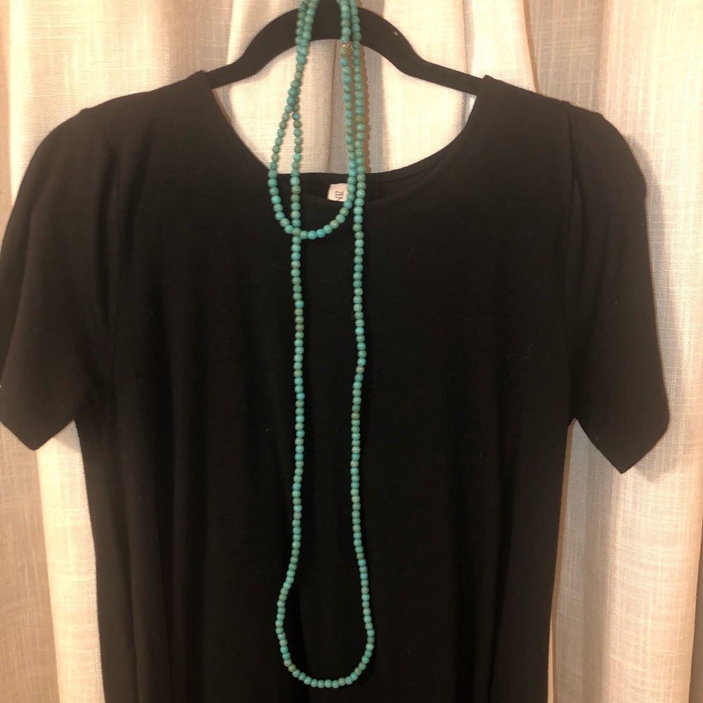 Double Wrap turquoise beaded necklace